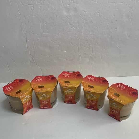 Glade Glass Candle Citrus & Shine Candle Lot (5)-3.4 oz Limited Edition New - Picture 6 of 6